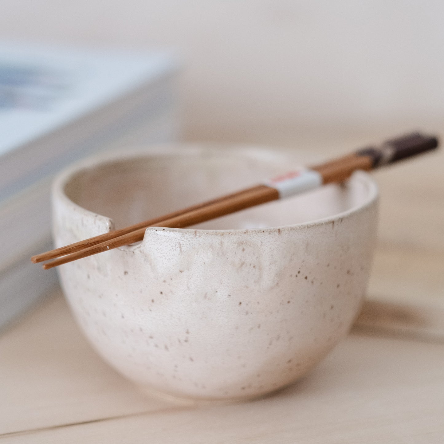 Pink Rice Bowl With Chopsticks