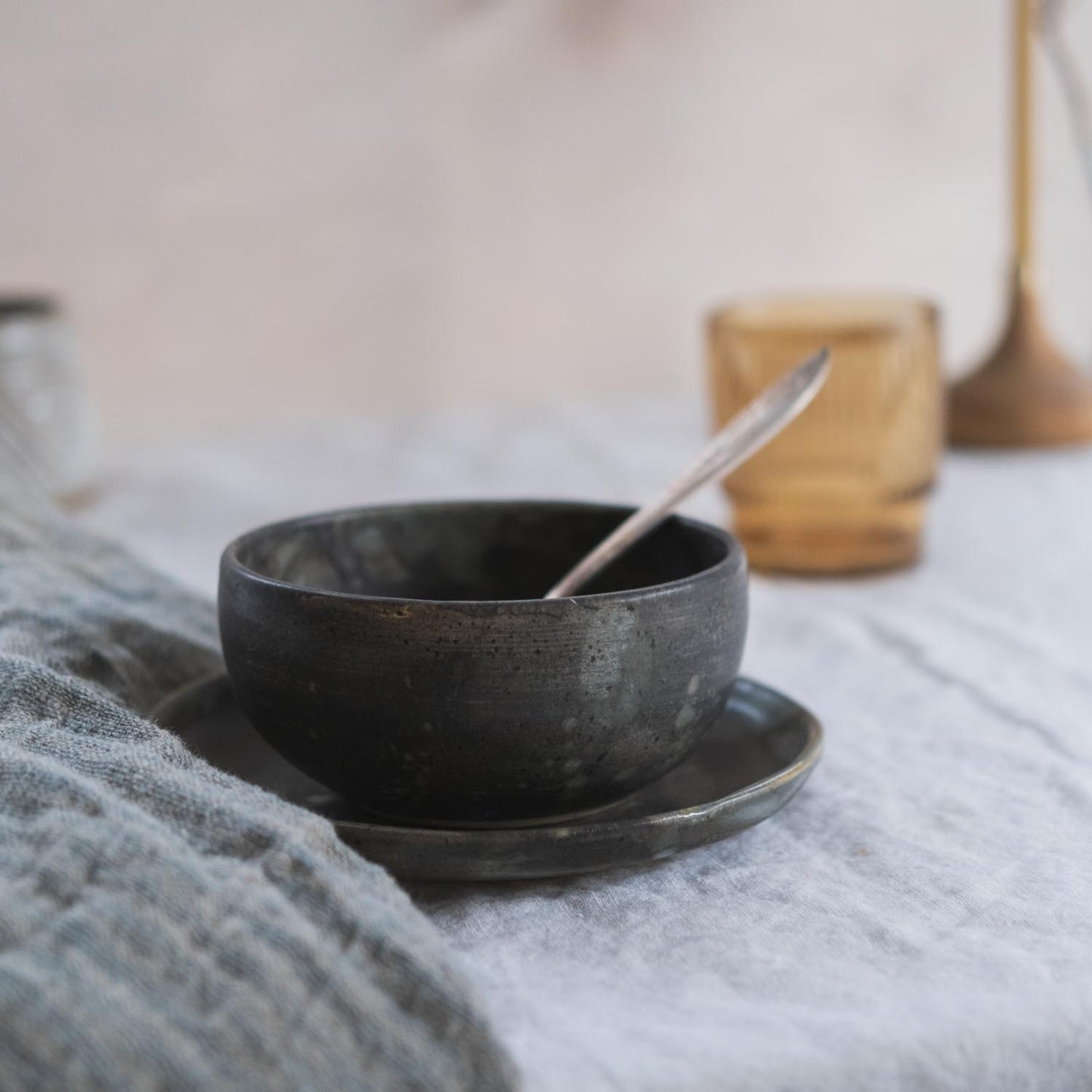 Charcoal Ceramic Breakfast Set