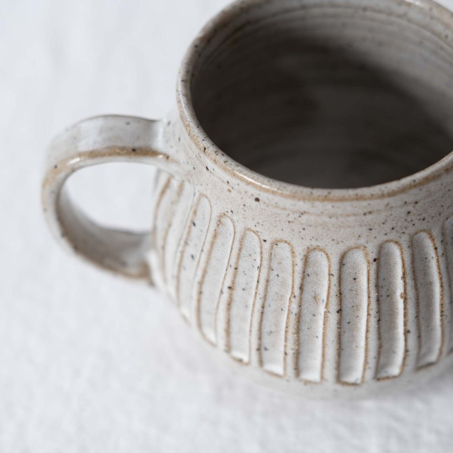 Speckled Carved Belly Mug