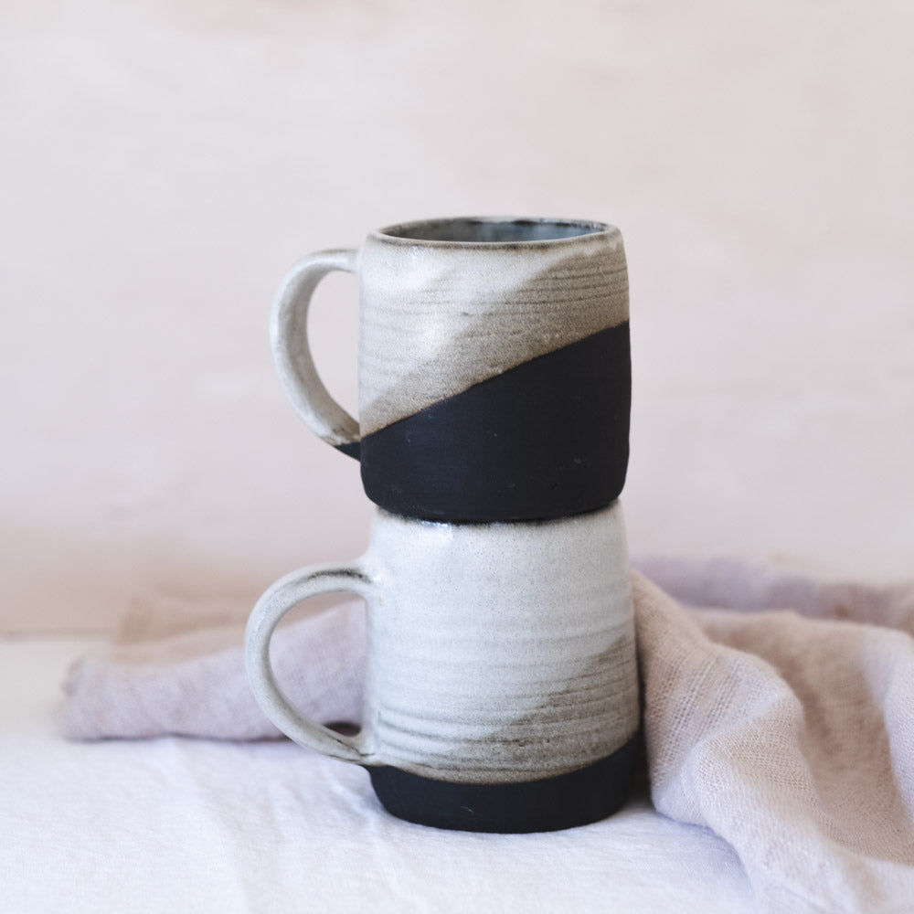 Rich Black & White Ceramic Mug
