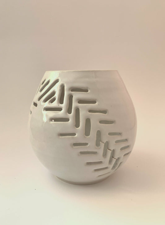 wild fern ceramic lantern