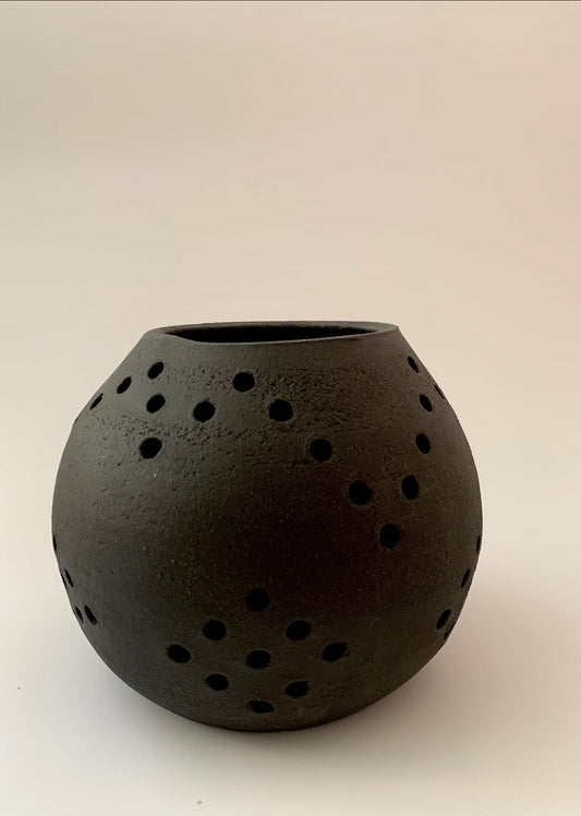 black rock ceramic lantern